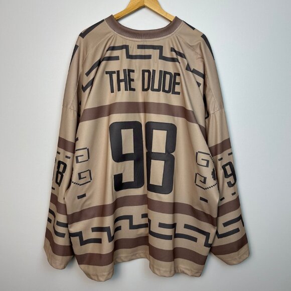 Rare The Big Lebowski The Dude Geeky Hockey Goalie Jersey - Size G3 (5XL) - Picture 4 of 12